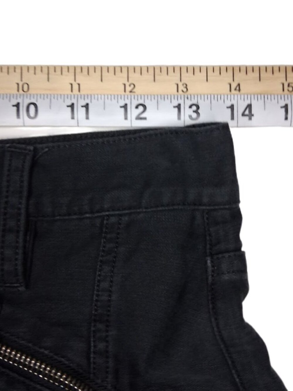 FRAME Wide Moto Zip High-Rise Woman's Jeans Washed Black Style# MZP864R Size 27 - Picture 4 of 9